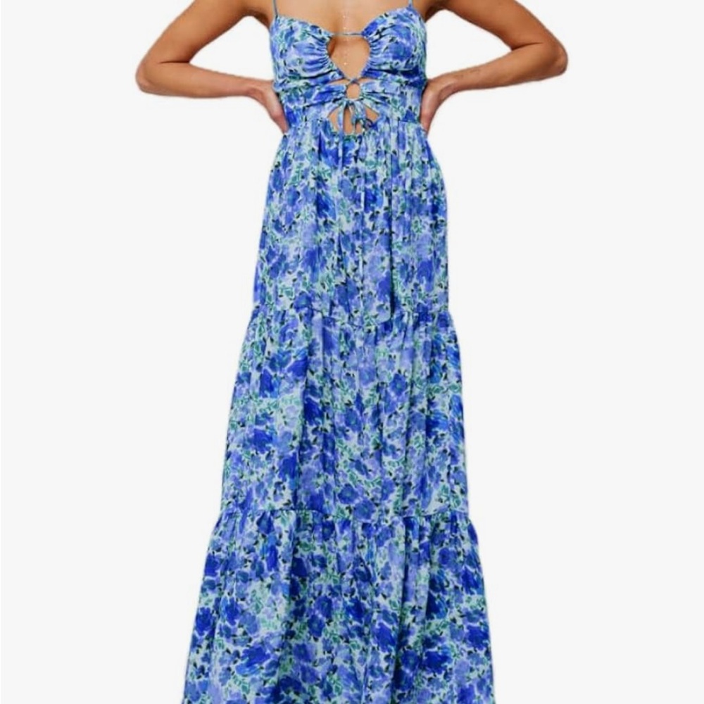 Floral Blue Maxi Dress